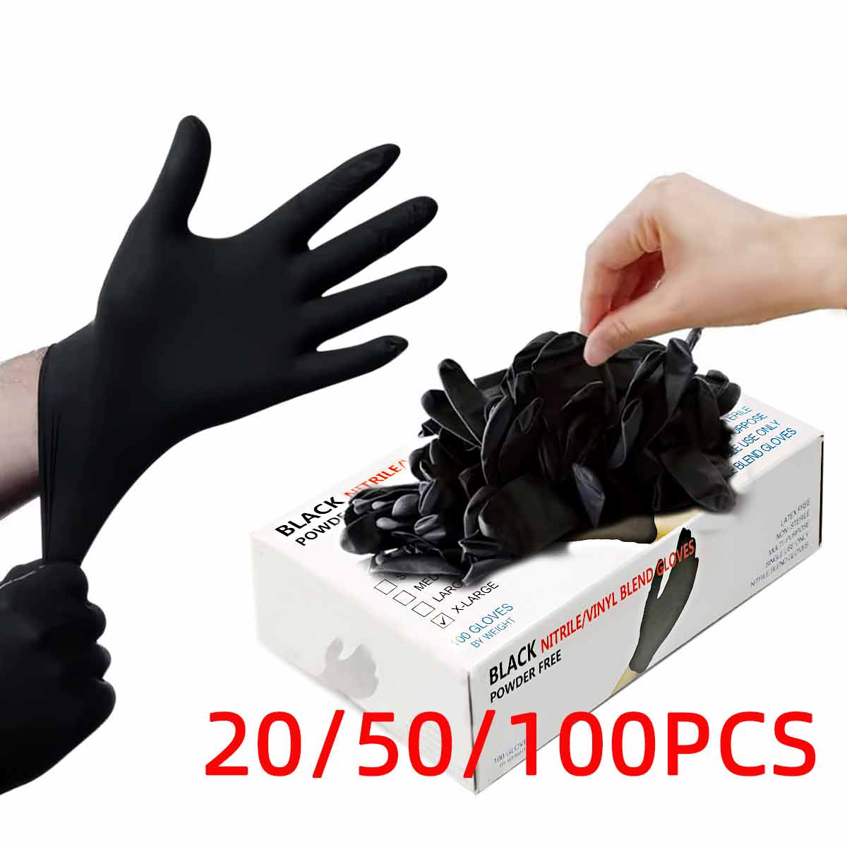 Rubber Glove Cleaning - Luvas de vinil pretas, luvas descartáveis