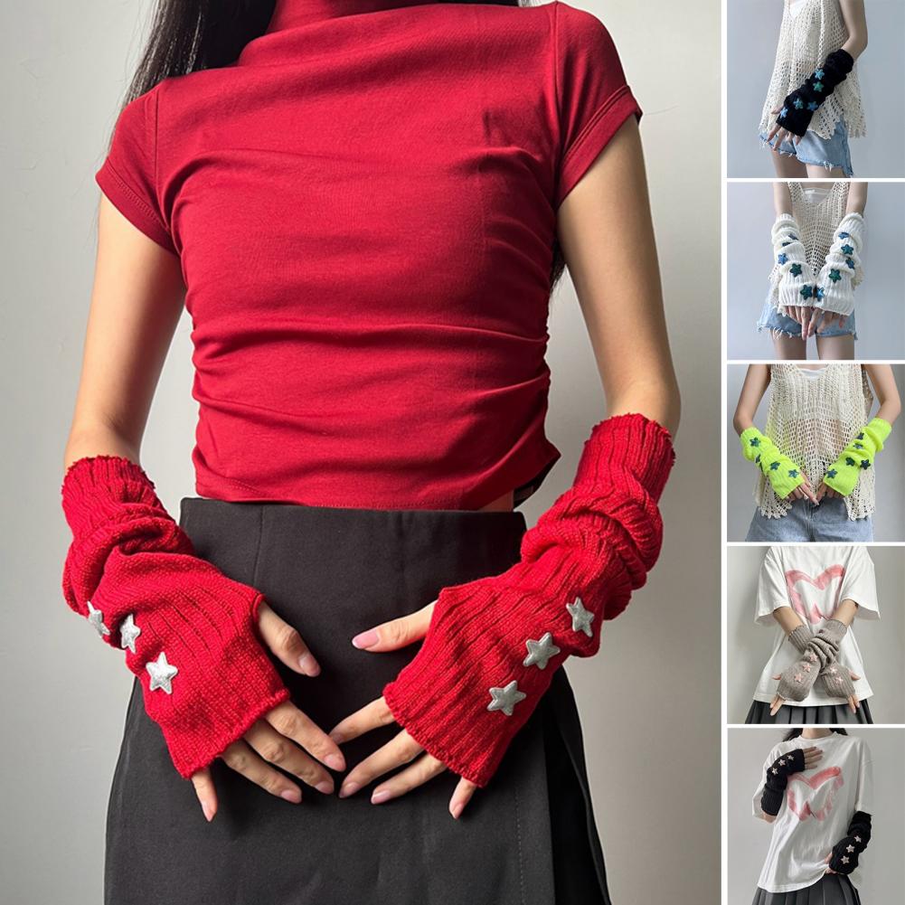 Fingerless Glove Knit - Luvas Femininas de Inverno e Outono,