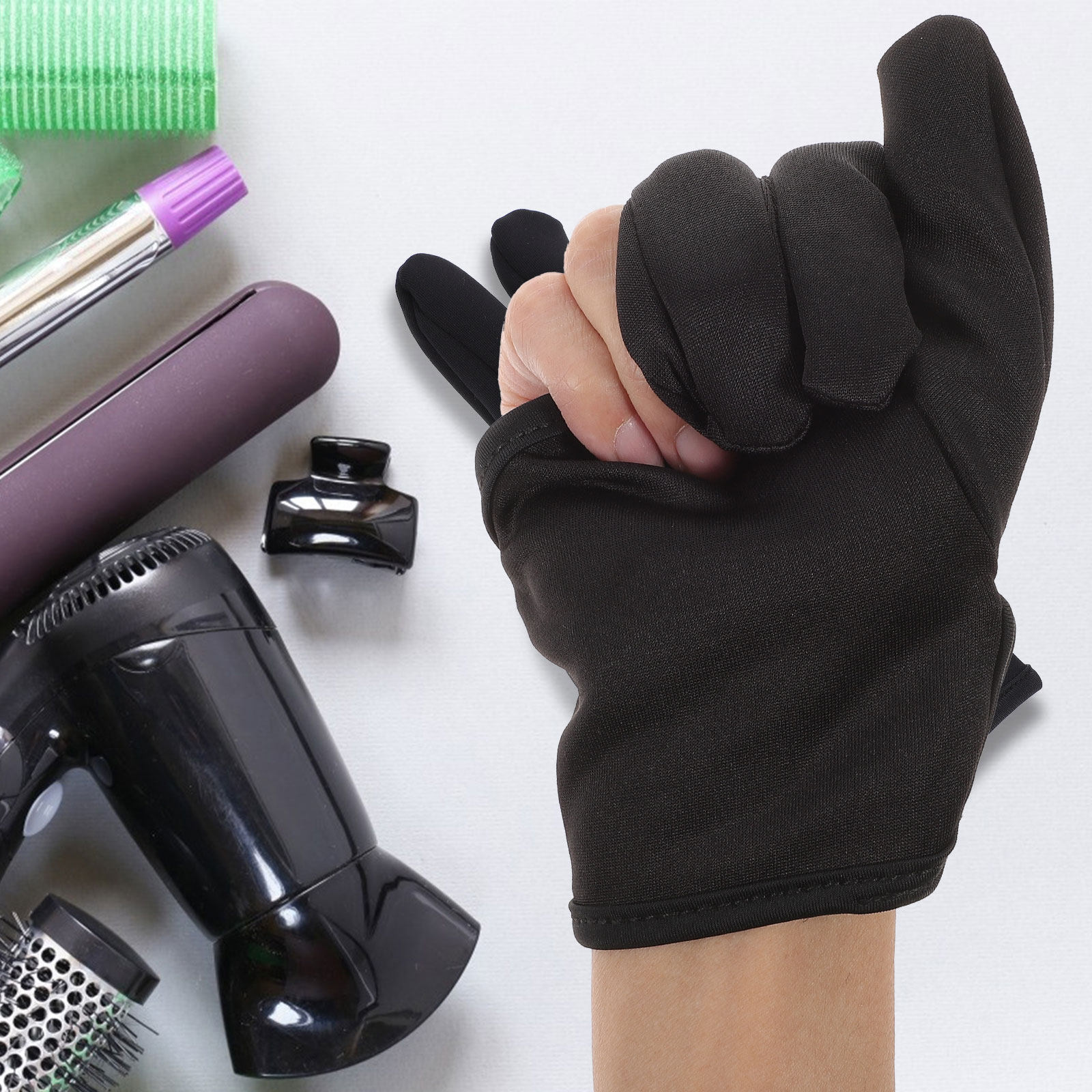 Heat Resistant Glove - Luva de Cabeleireiro com 3 Dedos,