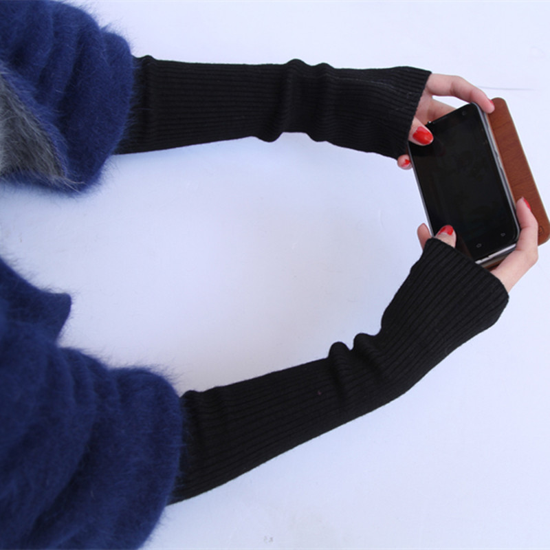 Aquecedores de braço de lã fem - Fingerless Glove Knit avaliação e preço