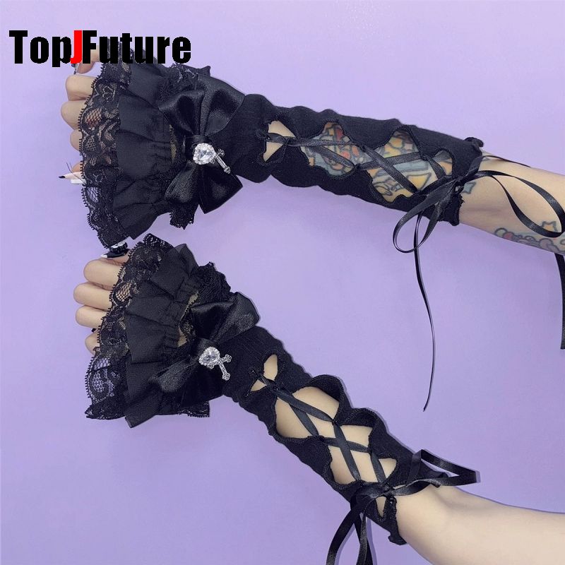 Luvas sem Dedos Góticas Femini - Fingerless Glove Knit avaliação e preço